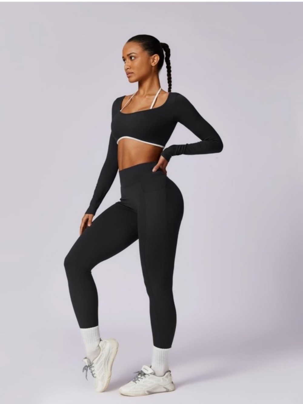 ABOCIW Women’s halter crop top and scrunch booty legging (full set in small)